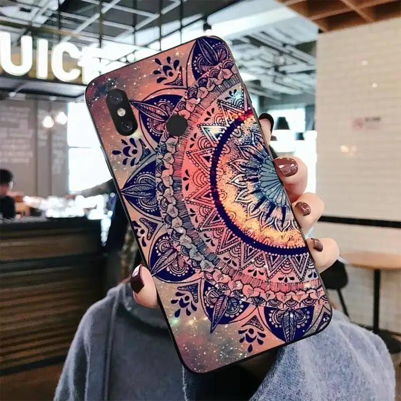 Blue Totem Mandala Flower Phone Case for Xiaomi mi 5 6 8 9 10 lite pro SE Mix 2s 3 F1 Max2 3