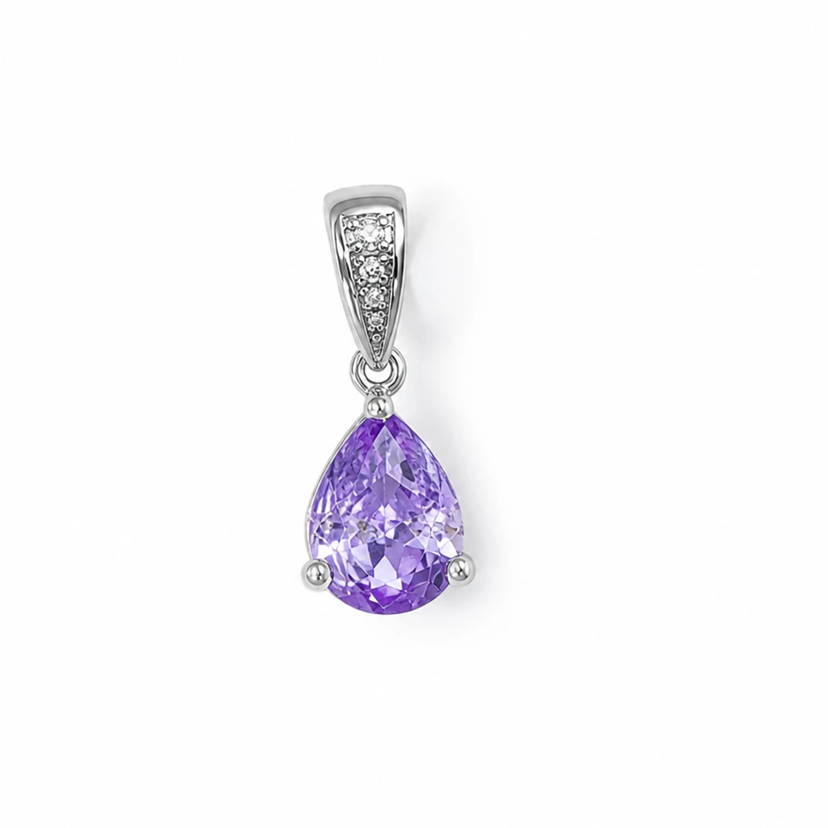 11MM Elegant Pear Shaped Cubic Zirconia Pendant 18K Gold Plated Stainless Steel Teardrop Charm Women Bridal Party Jewelry Gifts
