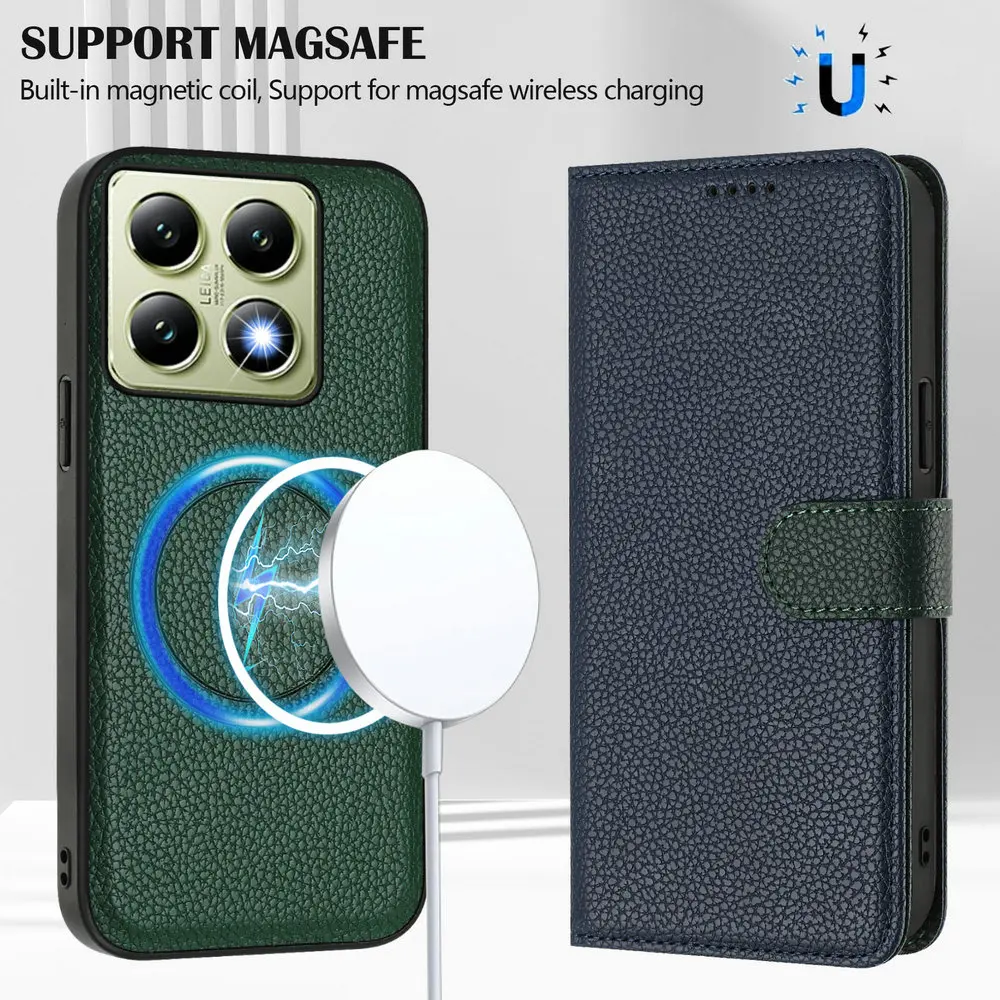 Xiaomi 14T Pro 5G用 2in1 分離型ウォレットレザーRFIDケース Xiaomi