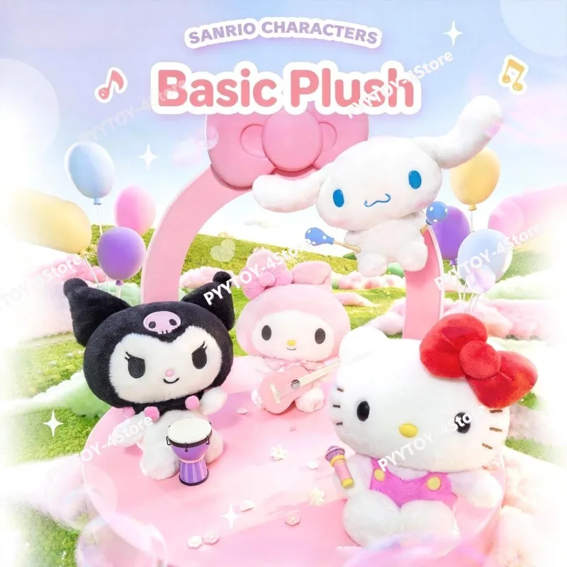 

Плюшевые куклы Sanrio: милые Hello Kitty, Melody, Kuromi. Подарок, аниме-атрибутика, настольное украшение, сюрприз, коллекционная кукла.