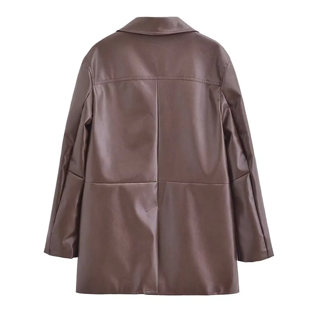 

Women's plus Size Leather Suit Jacket Casual Old Money Style Spring Autumn New European American Clothing
