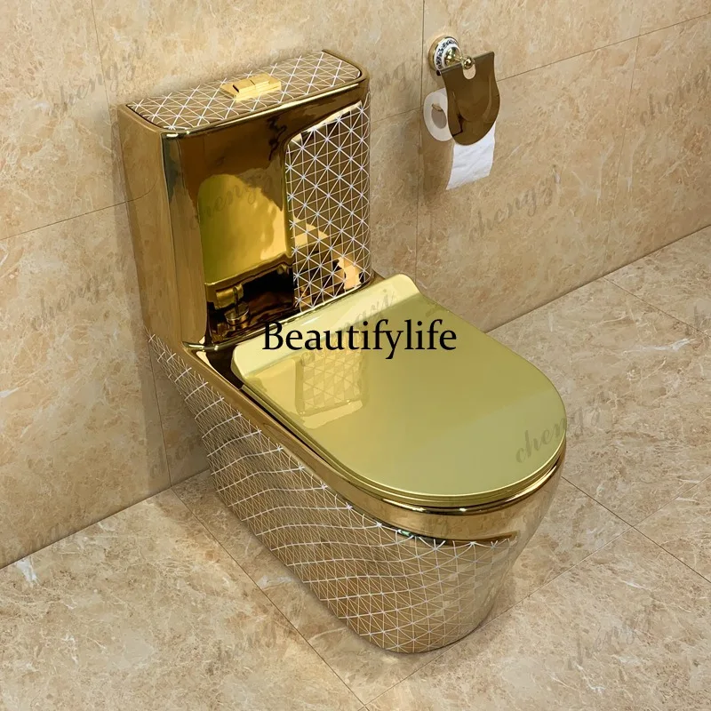 

S178 local tyrant gold toilet, luxury colored gold toilet, siphon model, pumping gold toilet, anti-wear