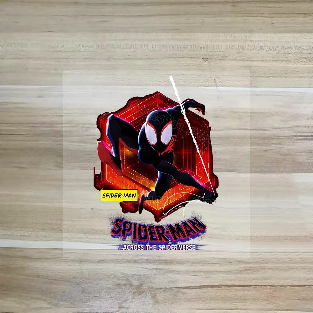 Spiderman Miles Morales Patches Heat Transfer Stickers for Shirt Clothing Marvels Patch for Clothes Backpack Boy Girl Decor DIY