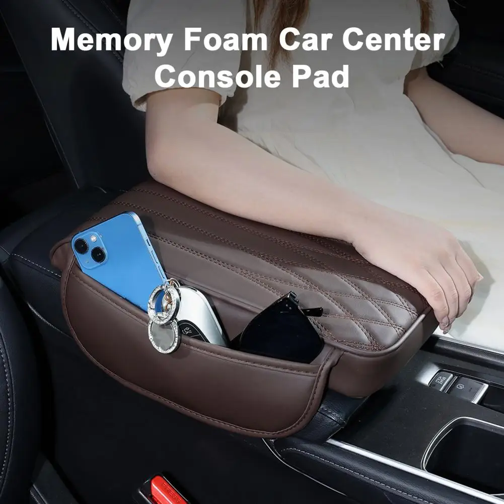 Heavy-duty Armrest Cover Car Armrest Cushion Waterproof Memory Foam Car Console Cover with Adjustable Straps for Ultimate