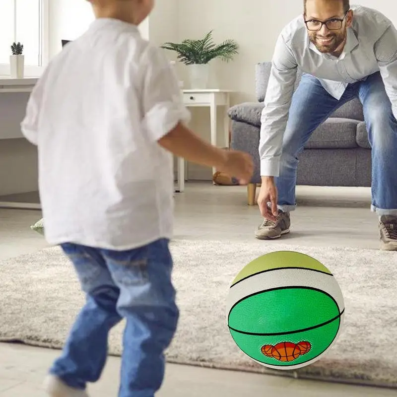 조용한 실내 농구공, 3~12세용 무소음 폼 장난감, 충격 흡수 스펀지 볼, 어린이 팀 연습용 바닥 나무 타일