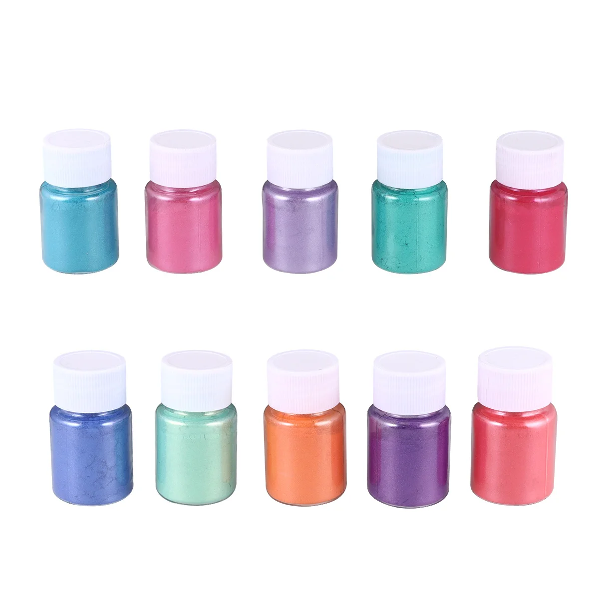 

10Pcs Multicolor Mica Pigment Powder Shiny Pearl Effect for DIY Soap Making Bath Bombs Face Body Art Craft Kintsugi Handmade