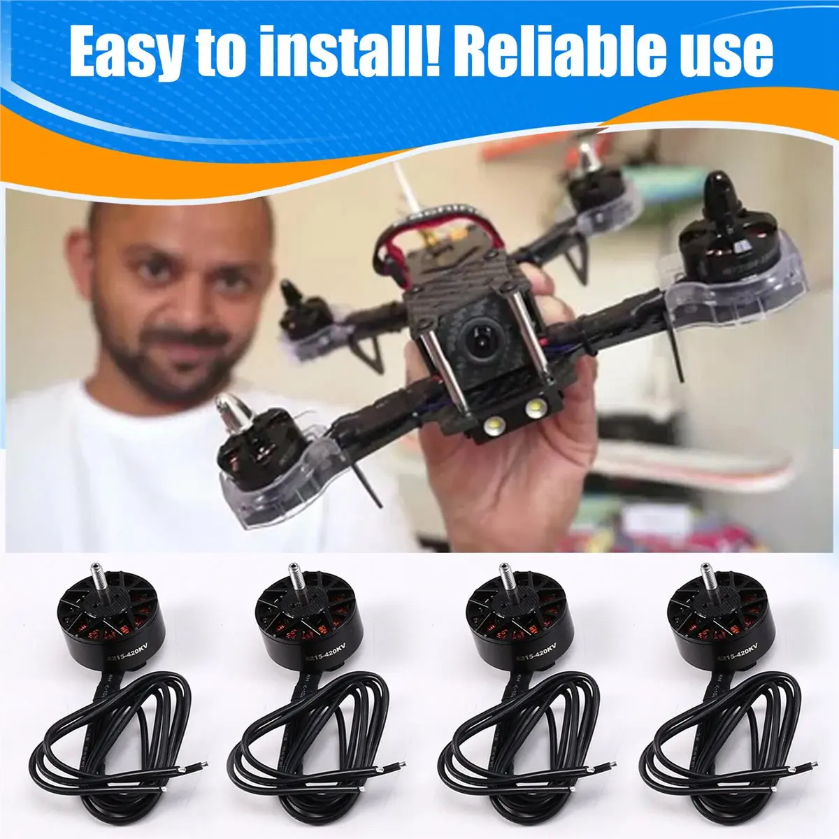 4PCS 4215 420kv Brushless Motor for FPV Quadcopter 13 14 15inch RC Racing Drones Kit Frame