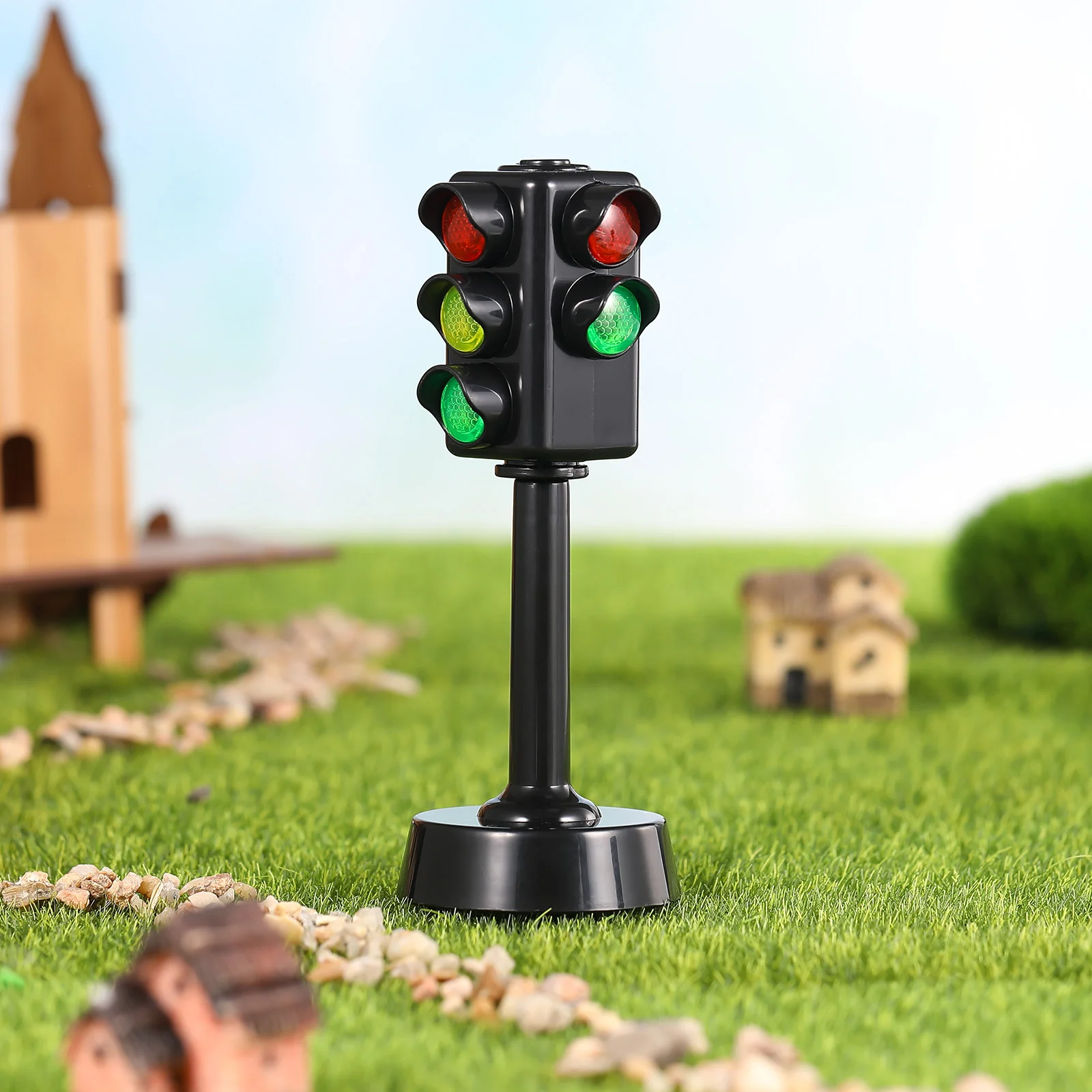 2 Pcs Traffic Light Prop Toy Sound Mini Toys Decorate Model Ornament Road Lights Lamp Toddler for Kids