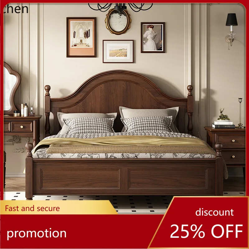 HXL Solid Wood Bed with Air Pressure Storage, Master Bedroom Storage Double Bed