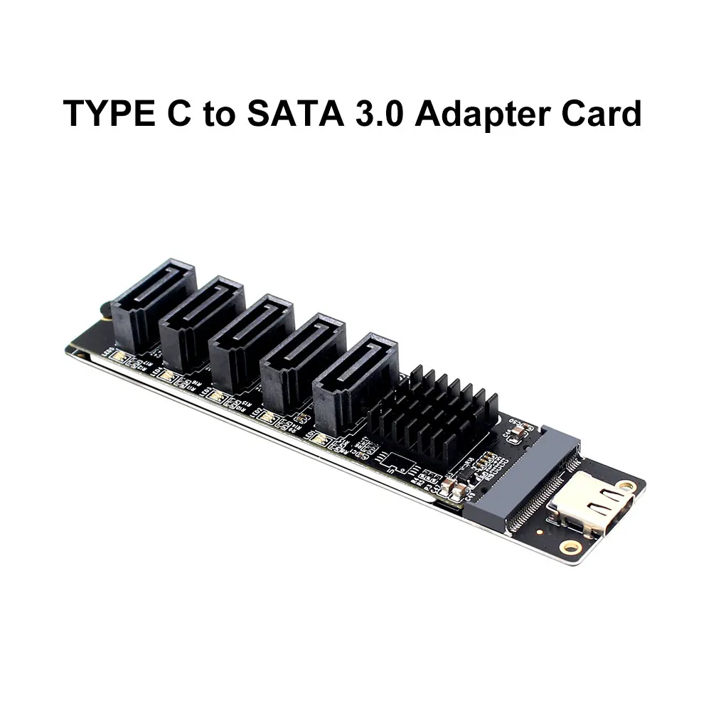 Type C to SATA3.0 Adapter Card 6Gbps High Speed USB3.1 to SATA Expansion Card with Smart Indicator Computer Accessories