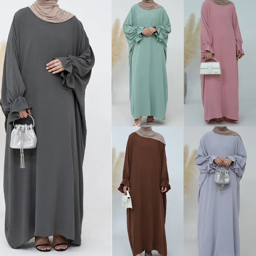 Modest Muslim Women Maxi Dress Eid Ramadan Djellaba Islamic Prayer Garment Arabic Robe Abaya Kaftan Burqa Dubai Turkey Jalabiya