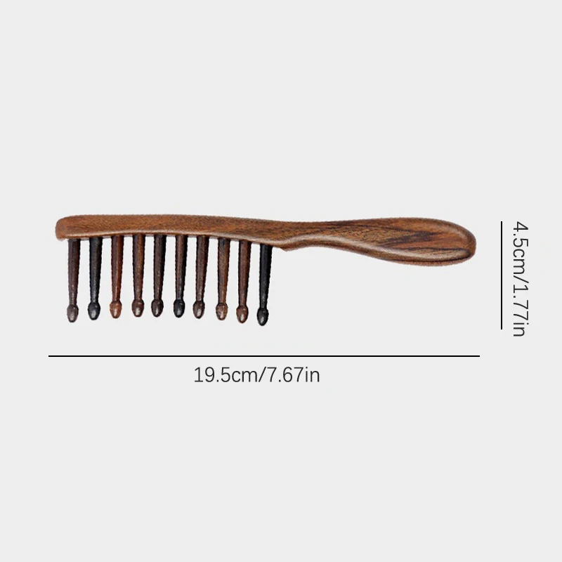 Natural Comb Comb Head Meridian Massage Anti-static No-snags Wide Tooth Comb For Women Girl Straight Curly Hair