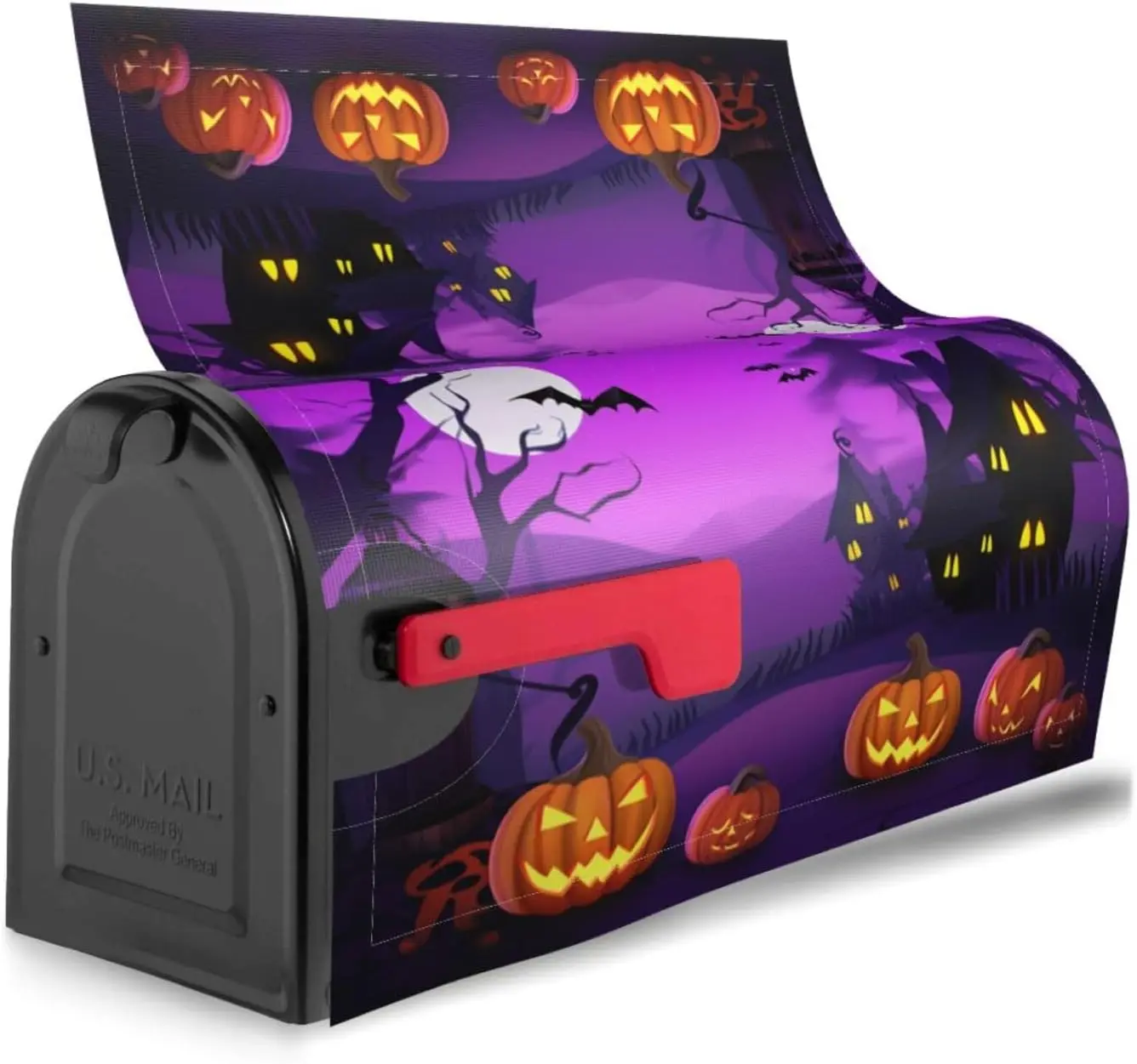 Mailbox Cover Halloween Night Moon Letter Box Cover Magnetic Mail Wraps Post Garden Decorations 21x18 Inch