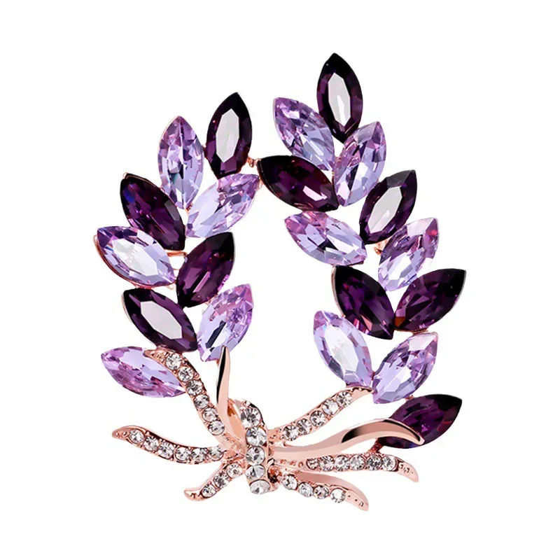 Flower Garland Brooch with Sparkling Rhinestones, Stylish 2025 Flower Shape Pin for Women - Great for Personal or Gift Use