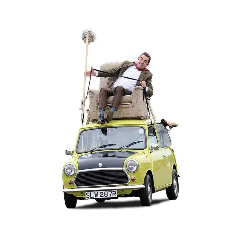 

Забавные индивидуальные автомобильные наклейки Mr Bean, сидящие в автомобиле, устойчивые к царапинам наклейки для ноутбука, доски для серфинга, автомобильные аксессуары 13 см * 9 см