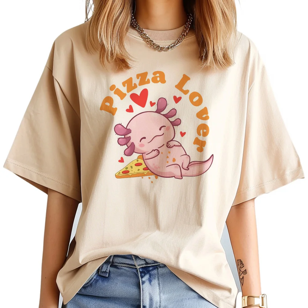 Axolotl t-shirts women streetwear designer Tee female Japanese manga clothing