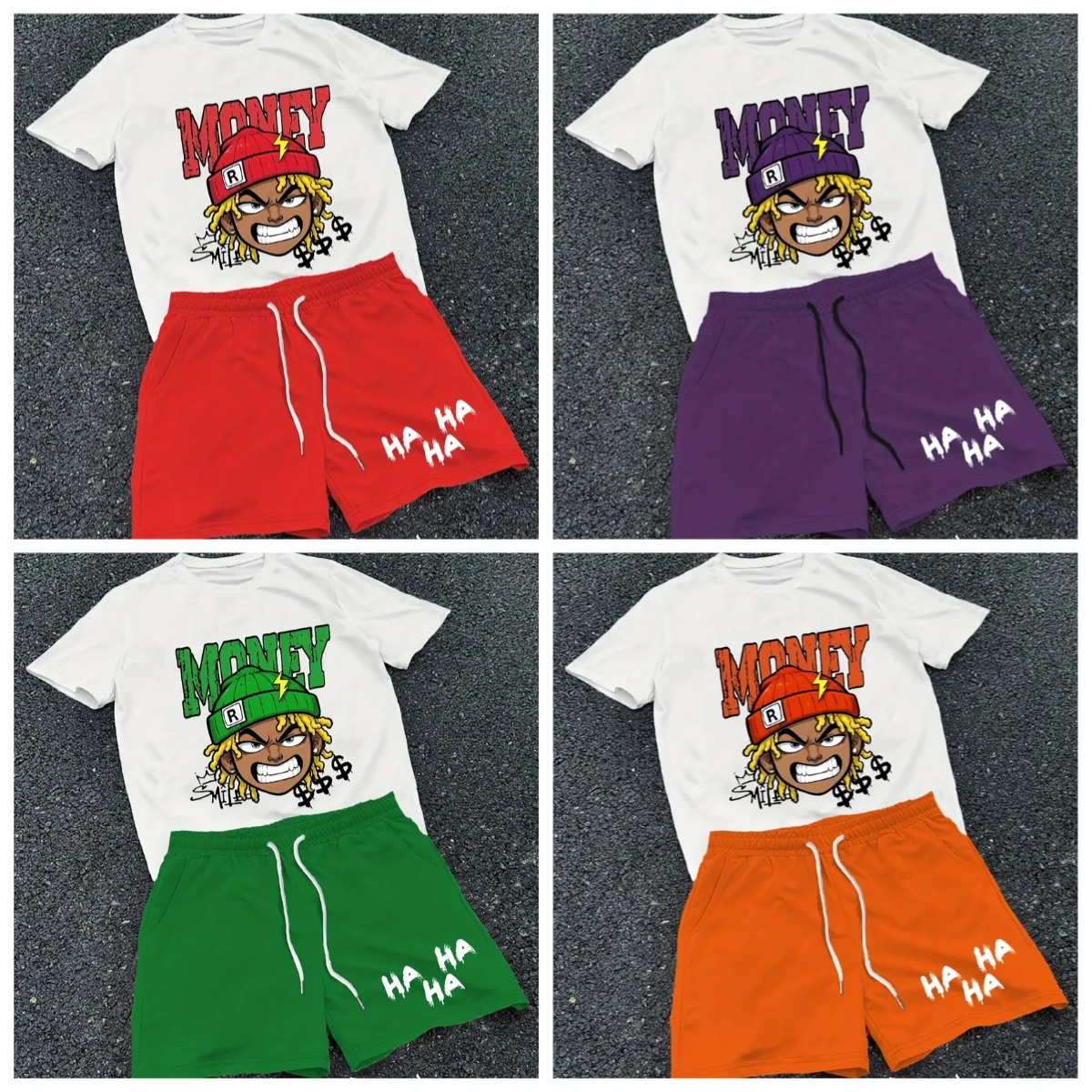 

2025-26 Summer New Hot-selling Trend Fashion 3D Printing Design American Street Comfortable Casual Men's T-shirt Shorts Set