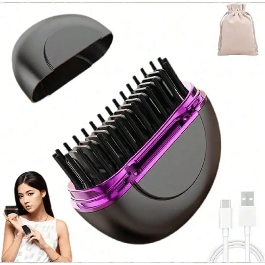 

Cordless Rechargeable Hair Straightener Comb USB Portable Hot Comb For Bangs Smoothing Travel