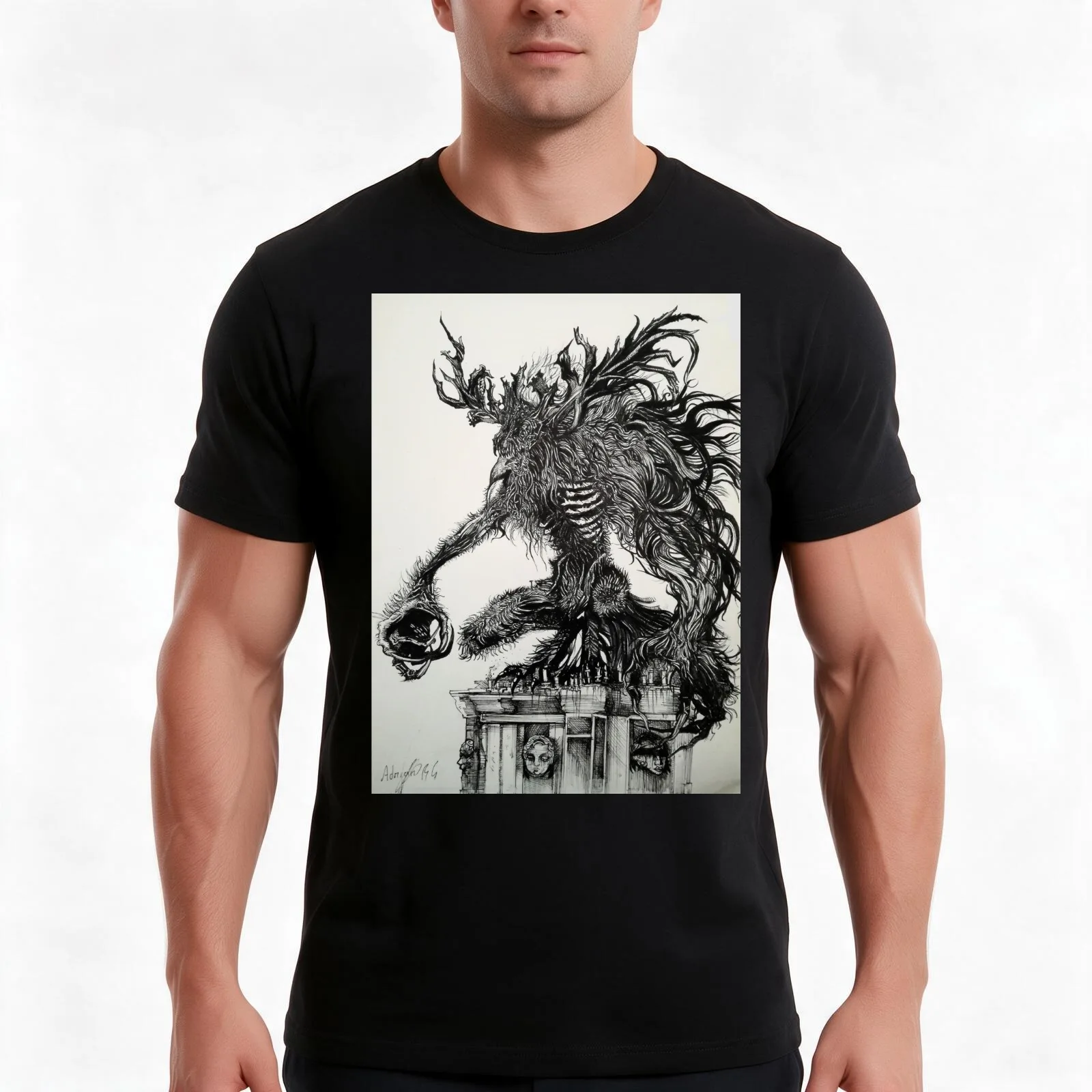 Beast Cleric Dark Souls. Gothic art T-Shirt Summer Casual Cotton Tee Oversized Streetwear Tops Vintage Graphic Print