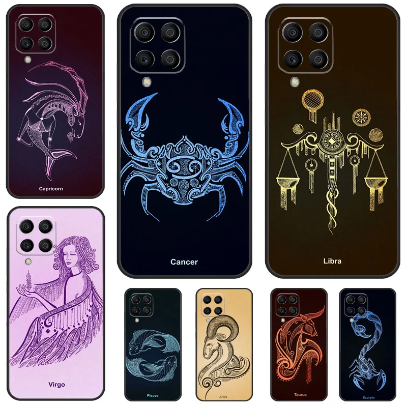 Zodiac Sign Case For Samsung Galaxy M13 M33 M23 M53 M30s M31s M12 M32 M52 M20 M21 M51 M14 M34 M54 Cover