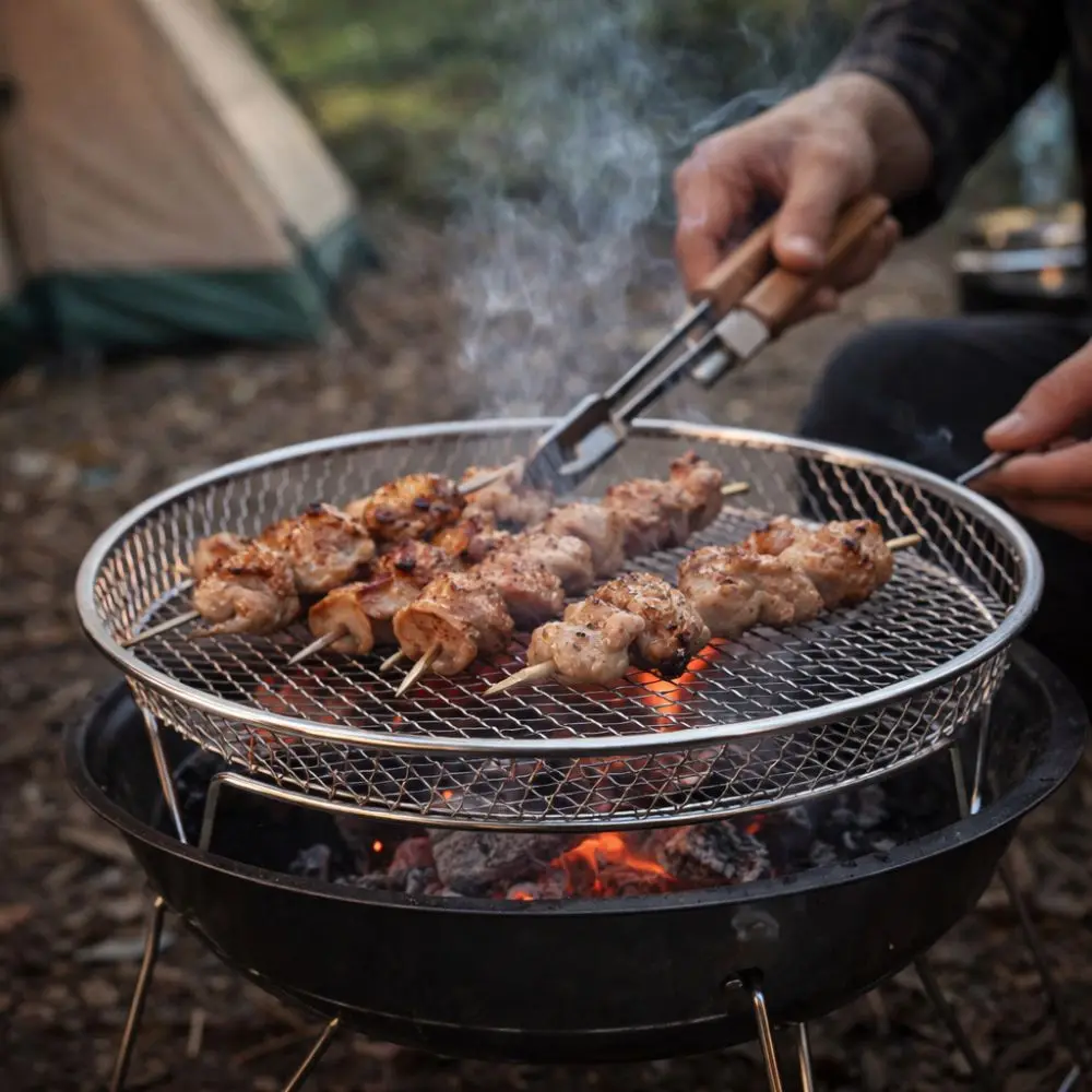 Stainless Steel Air Fryer Rack Multi-functional Non-Stick Grilling Rack Rust Prevention Heat Resistant Grill Basket Oven Safe