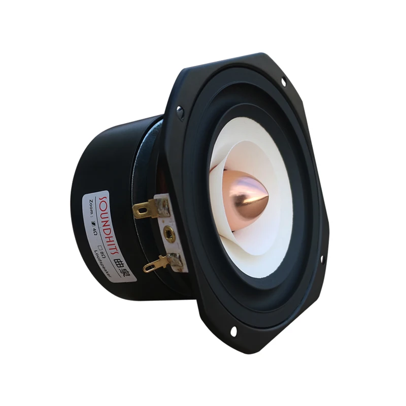 4 Inch Full Range Speaker Cast Aluminum Cone Frame Fever Speaker HIFI Human Voice Woofer Horn Good Desktop Car Speaker