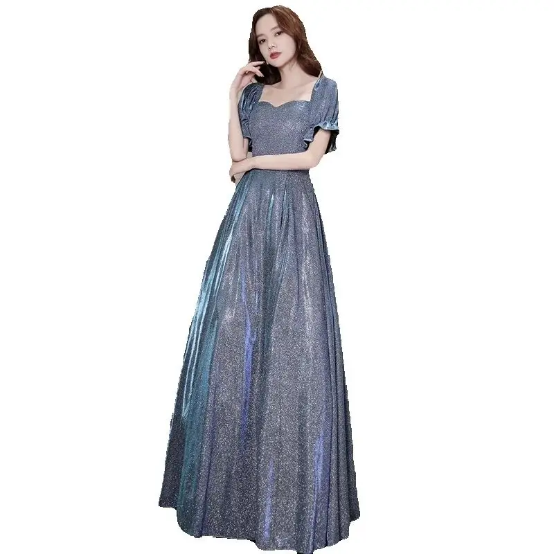 Starry Sky French Evening Dress Princess Xia High end Light Luxury niche Host Performance Banquet Toast Dress Engagement Flash
