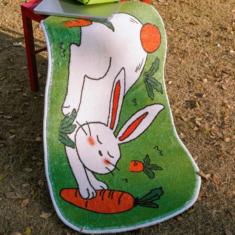 Lawn Rabbit Cartoon Pet Carpet Living Room Bedroom Thickened Anti Slip Carpets 2024 New High End Waterproof Anti Fouling Rug