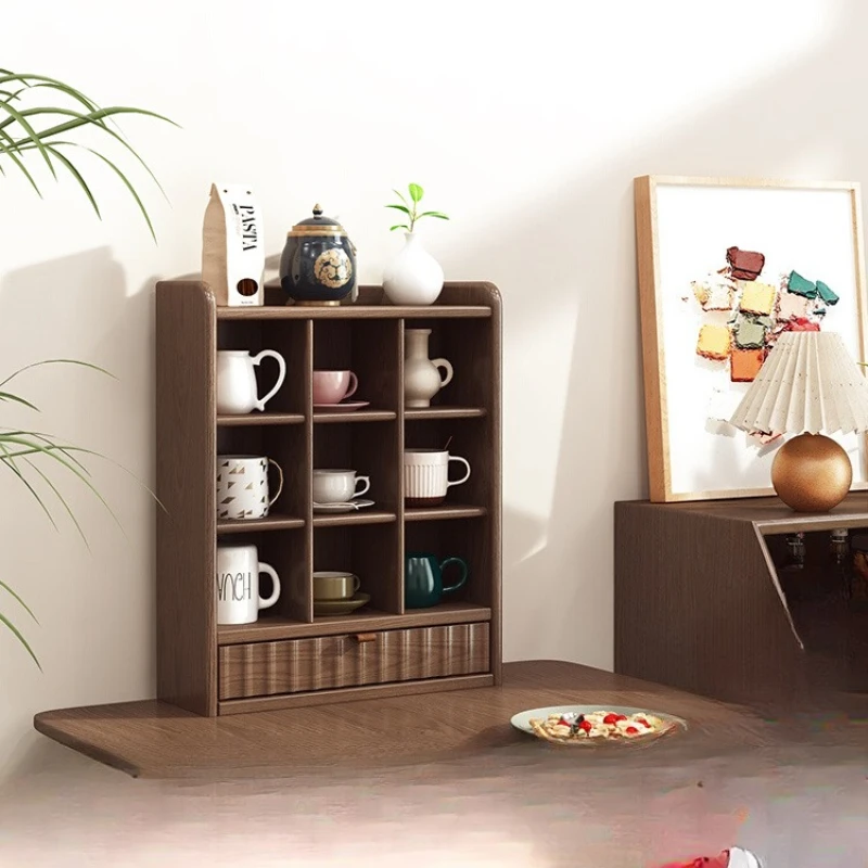 

Cup holder lattice water cup teacup cabinet coffee display wooden lattice storage