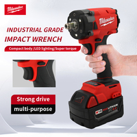 Milwaukee Brushless Cordless Electric Wrench M18 Battery 1/2 Car Truck Repair Screwdriver Impact Drill Rechargeable Power Tools