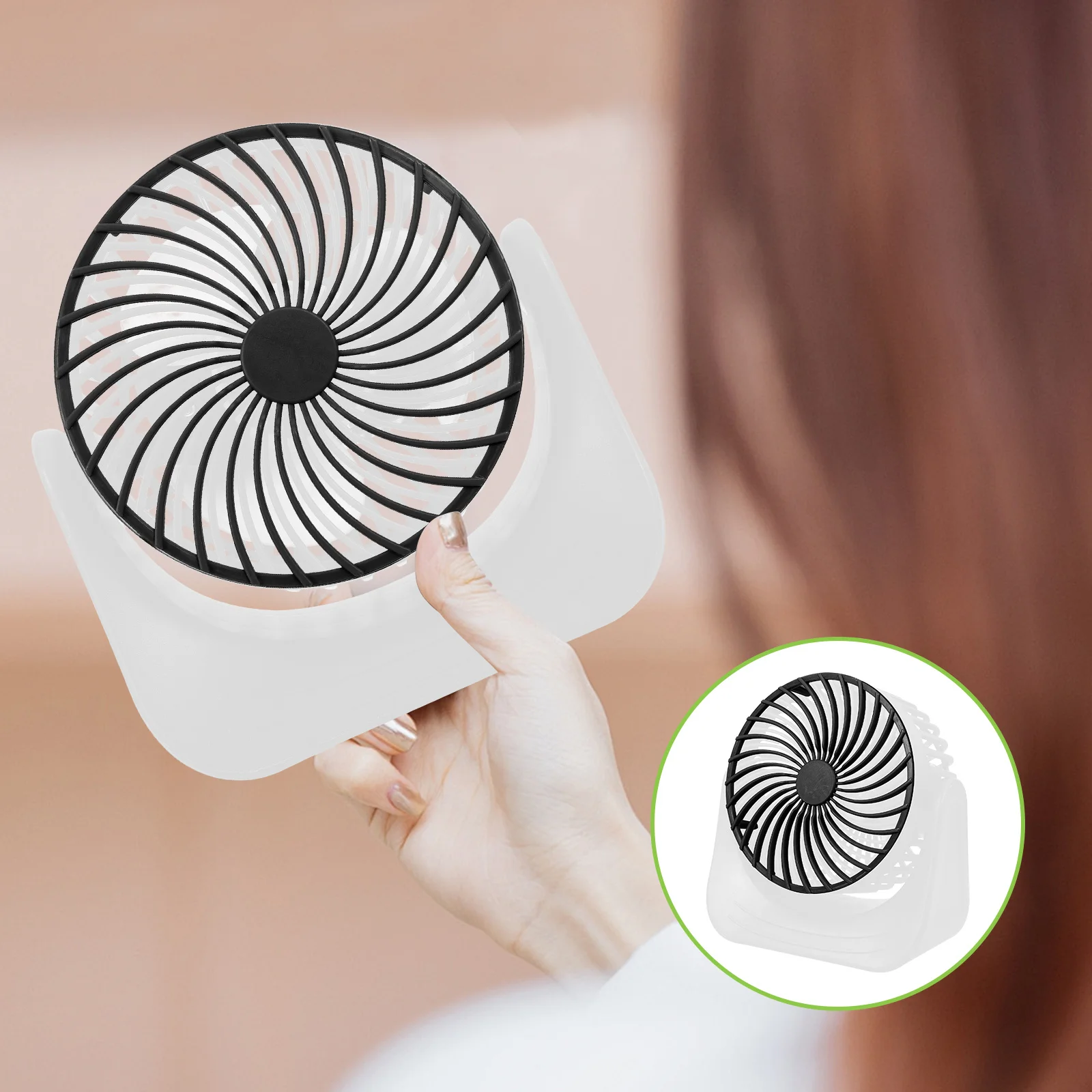 1 set draagbare mini-bureau USB-aangedreven kleine desktopventilator voor reizen buiten kamperen slaapkamer kantoor lichtgewicht elektrische ventilator