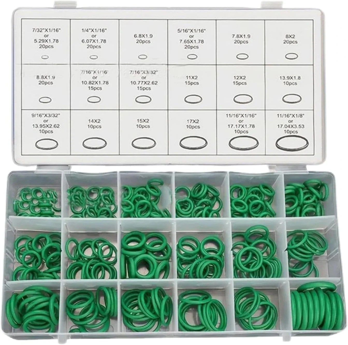 270Pcs 18 Sizes Universal Car Air Conditioning HNBR O Rings Car Auto Repair Tools Rubber Air Conditioning Refrigerant Ring Set