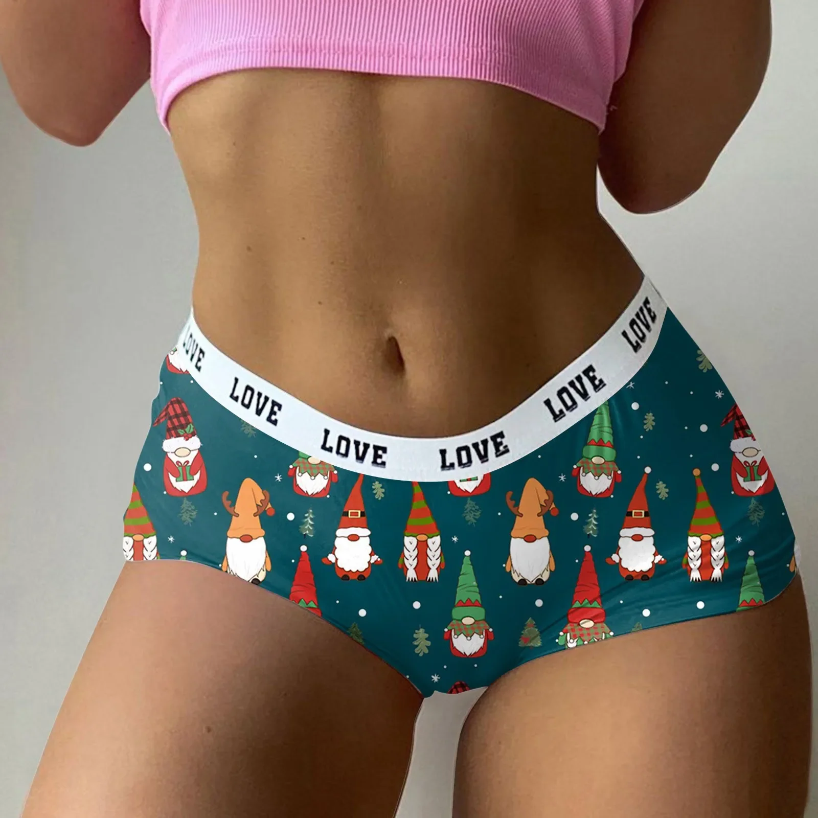 Panties For Women Plus Size Womens Christmas Print Shorts Funny Boxer Brief Underwear Boyshort Ladies Panties Calcinhas Feminina