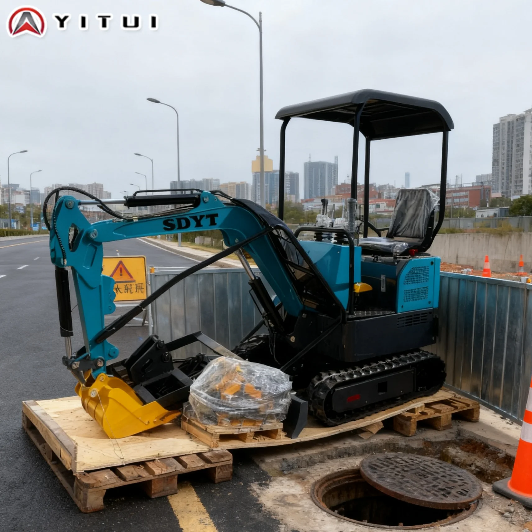 1.5 طن حفارة هيدروليكية صغيرة YITUI حفار زاحف صغير كفاءة عالية للزراعة المناظر الطبيعية للاستخدام المنزلي حسب الطلب