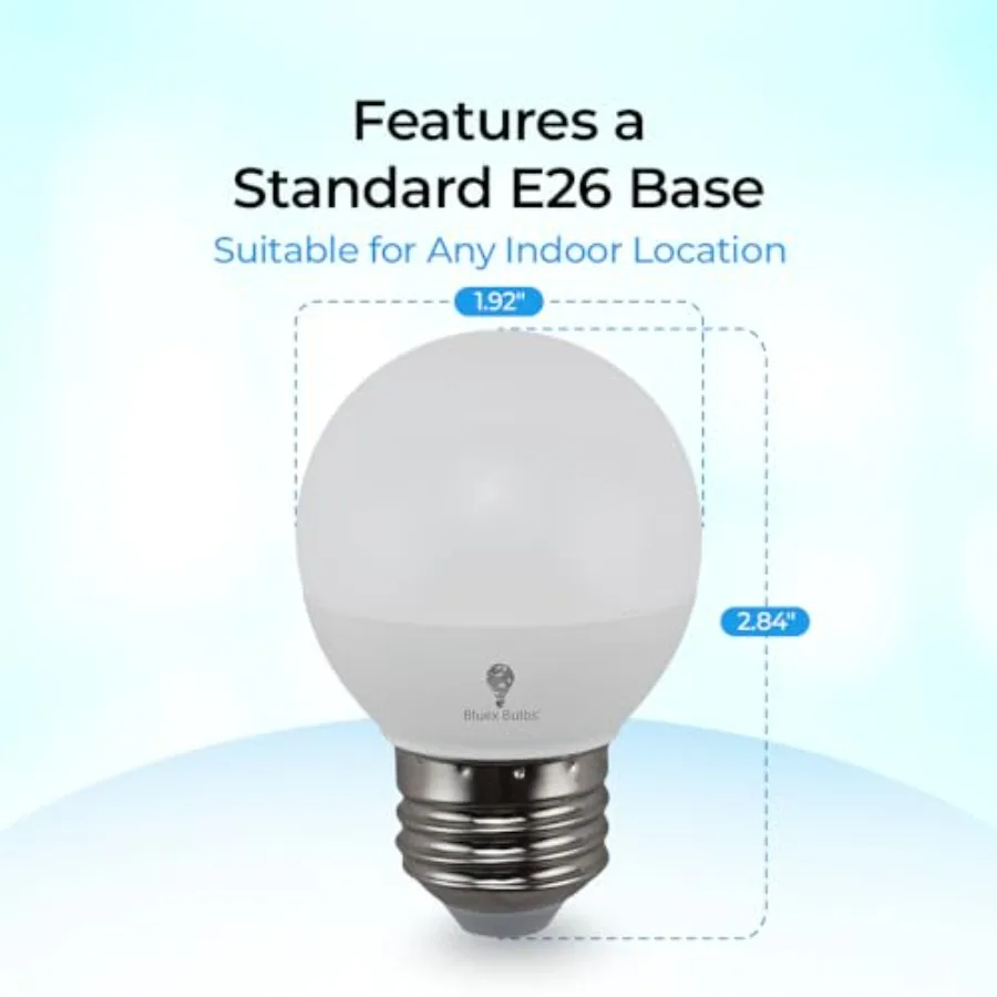 6 Pack G16 LED Light Bulbs 6W 550 Lumens E26 Base 120V Mini LED Light Bulbs Suitable for Chandelier, Signs, Floor Lamps, Nightl