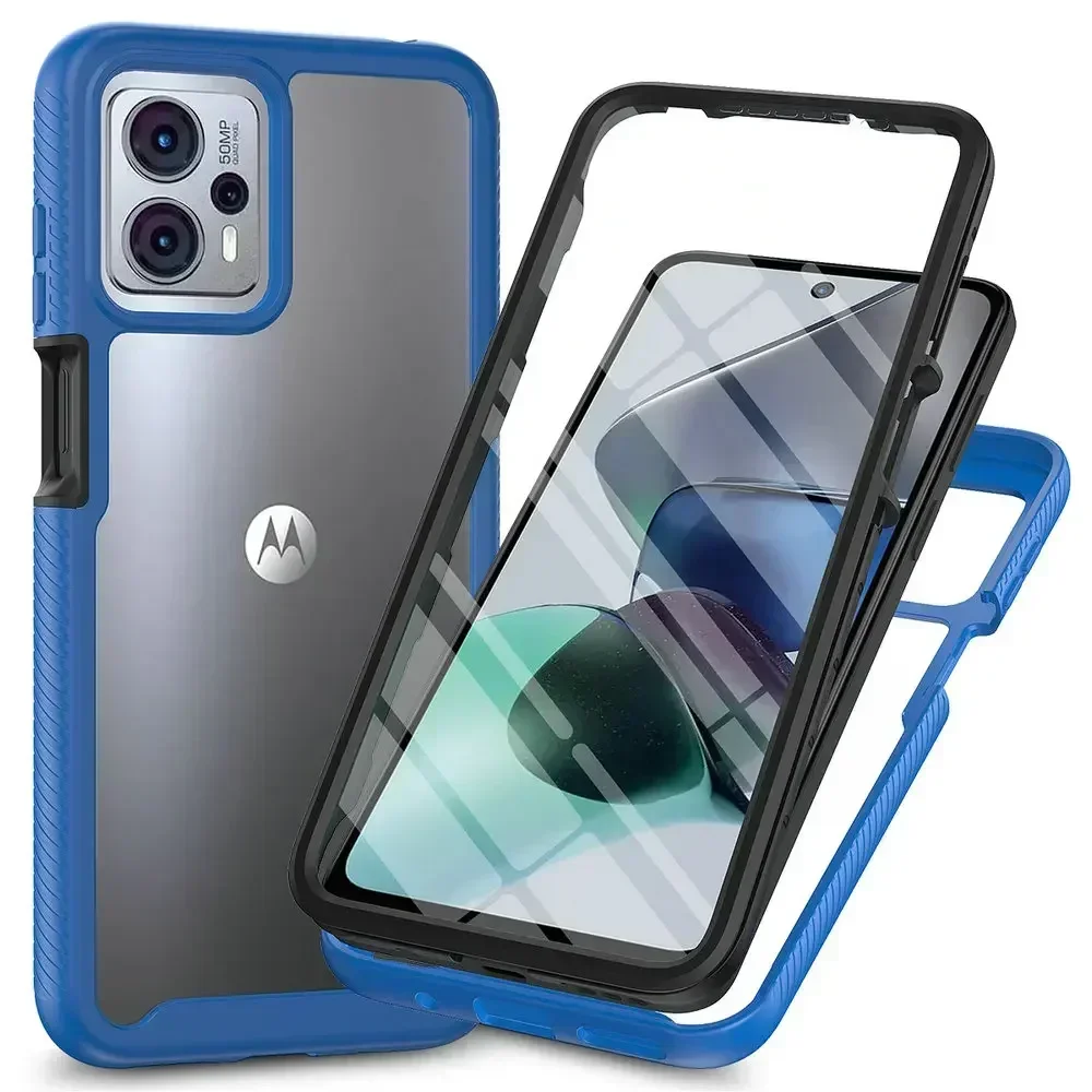 For Moto G24 G84 G54 Power 5G Crystal Case Front Film 360 Protect Phone Motorola G35 G35 E14 G23 14 G53 E13 G04S 64 G 54 24 Capa