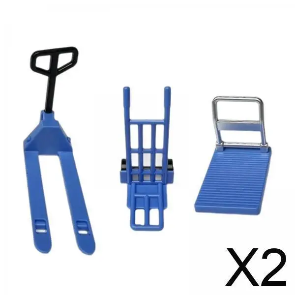 

Набор игрушек-машинок для кукольного домика: вилочный погрузчик, тележка, бульдозер — миниатюрные модели для детских игр и декора