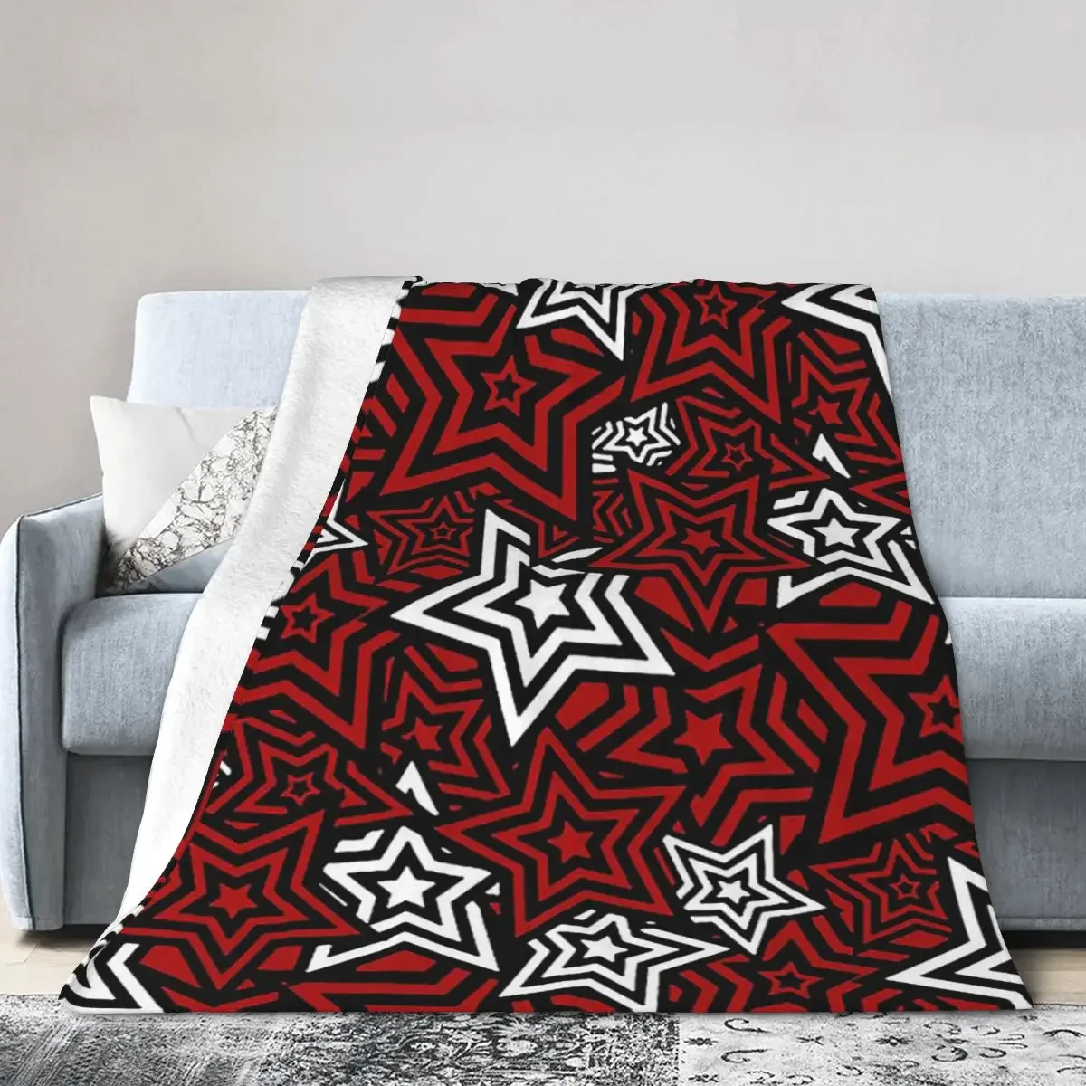 

Persona 5 Royal Phantom Thief Star Mask Pattern Blanket Soft Warm Flannel Throw Blanket Bedding for Bed Picnic Travel Home Sofa