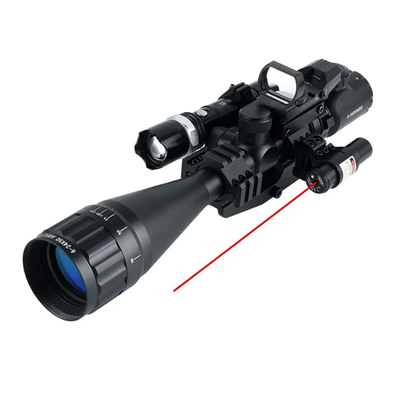 

Cheap Wholesale 6-24X50 Rangefinder Scope WithRed Dot Green Laser Holographic 4 Reticle Sight Scope for Hunting