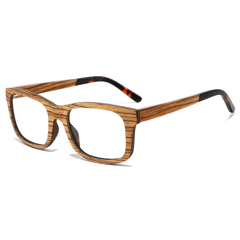 

Retro Square Full Wood Eyeglass Frames Unisex Acetate Temple Bamboo Minimalist Literary Myopia Optical Eyeglass Frames