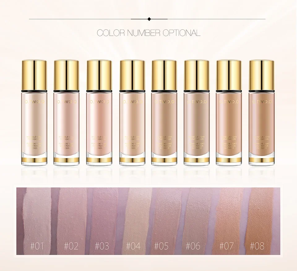 O.TWO.O Professional Liquid Foundation Full Coverage Make Up Concealer Whitening Moisturizer Oil control Waterproof Base Makeup