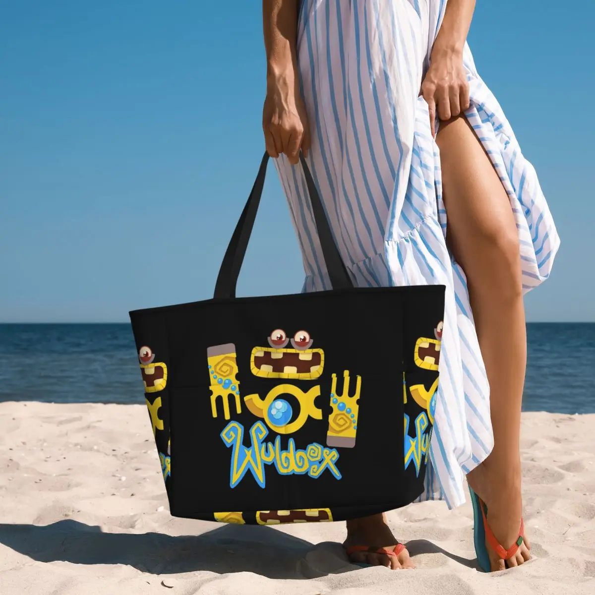 Wubbox My Singing Monsters Beach Tote Bag Sport Gym Yoga Duffle Large Tote Bag Women Travel Bag Fitness bag