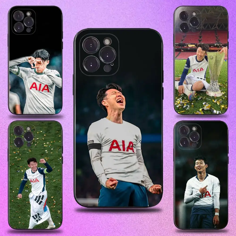 

Football S-Son H-Heung-minS Phone Case For iPhone 16,15,14,13,12,11 Plus,Pro Max,XS,X,XR,SE,Mini,8,7,Soft Silicone Black Cover