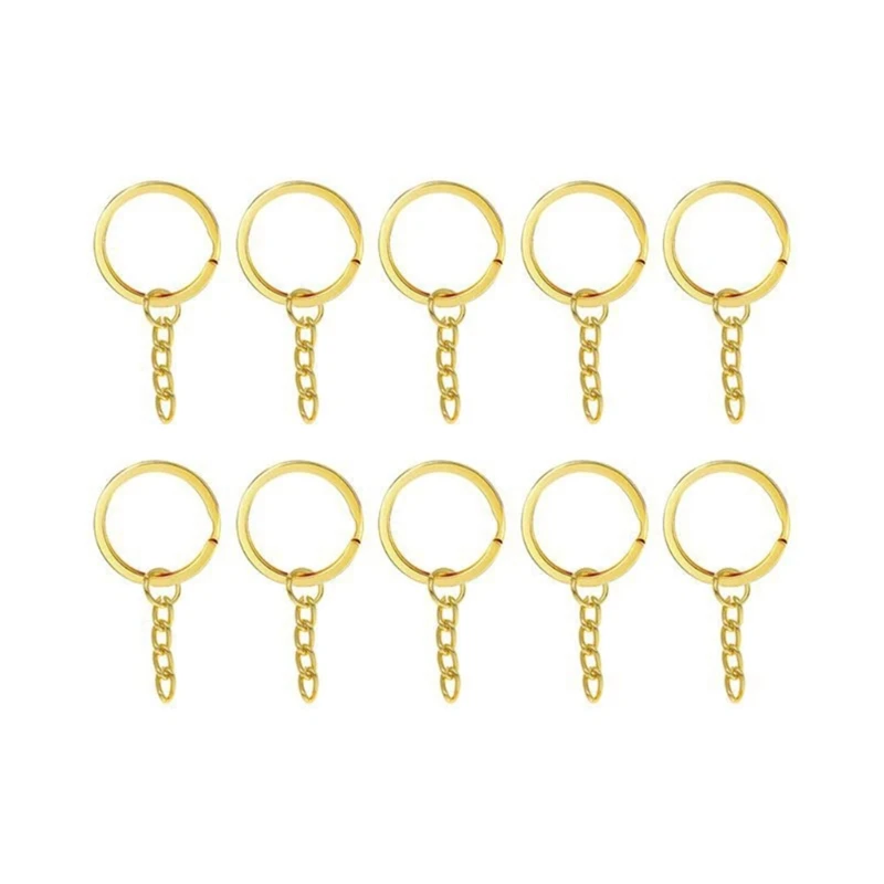 Gold Silver Key Ring Set 20 Keyrings Chain Metal Key Ring Hoop 100 Jump Rings