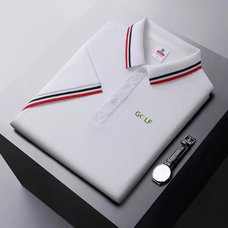 

Men's Summer Golf Shirt Polo High end Business Men's Short sleeved Top Casual Lapel Golf Clothing Breathable Men's Polo Shirt