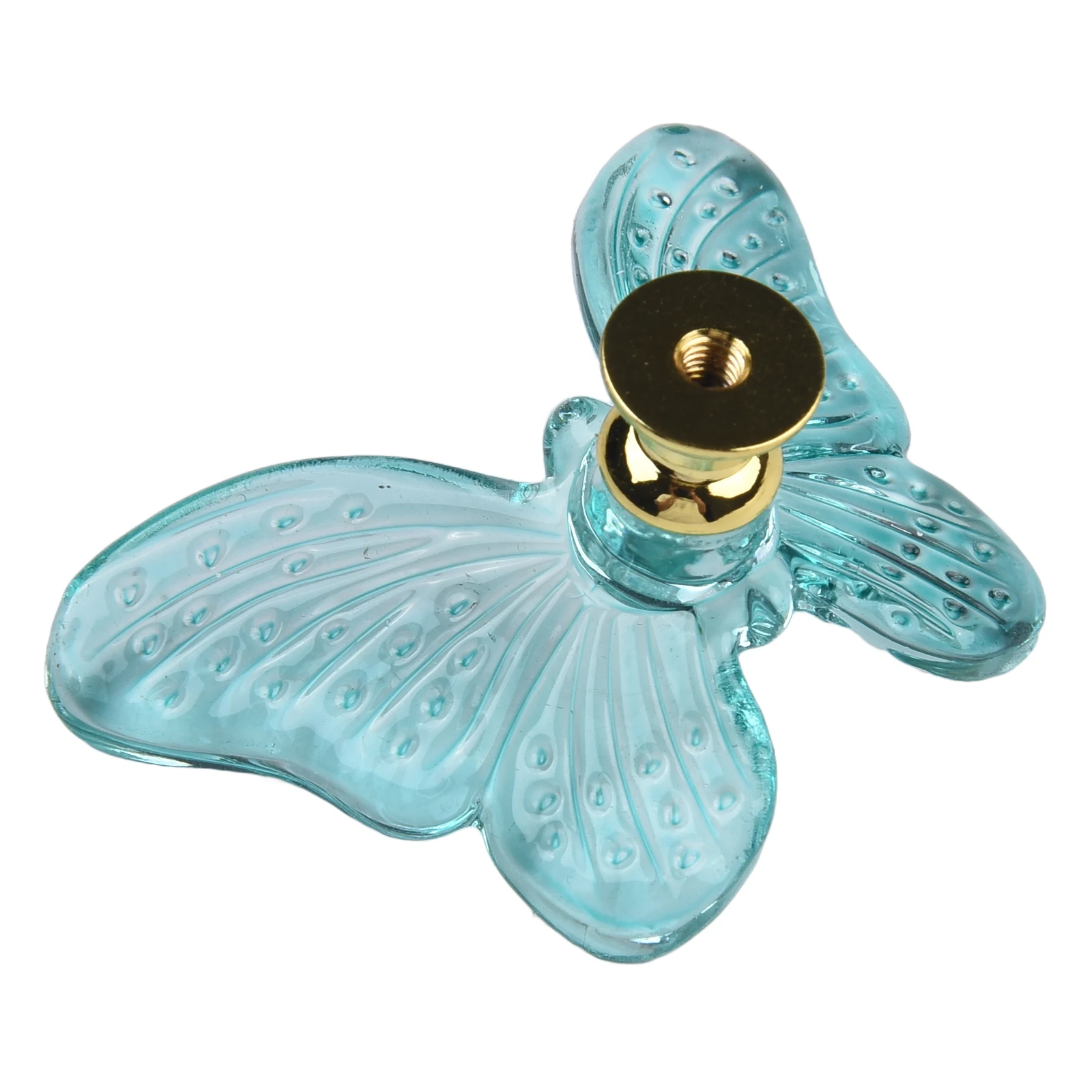 Brand New Butterfly Pulls Dresser Glass+metal Green/white Stylish Vintage 1 Pcs 6cm*4.9cm/2.3in*1.9in Beautiful