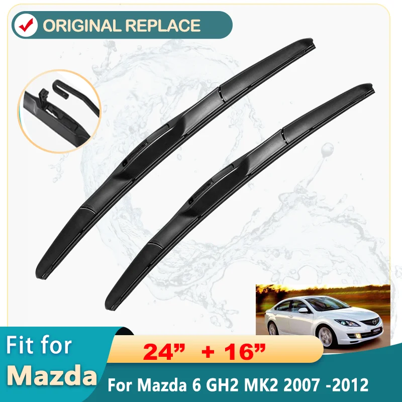 

For Mazda 6 GH2 MK2 2007 2008 2009 2010 2011 2012 2013 Accessories Car Front Windscreen Wiper Blades Brushes Cutter U J Hook