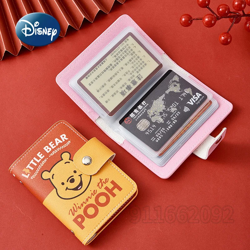 Disney Winnie The Pooh New Women's Card Holder Luxury Brand Original Credit Card Holder Multi-card Slot Fashion Card Holder