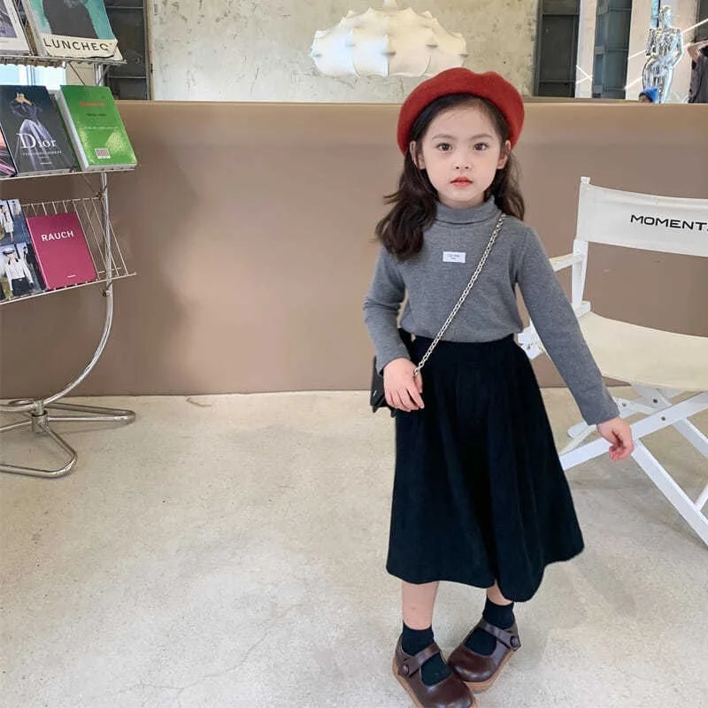 Fashion New Girl Corduroy Skirt A-Line Long Infant Toddler Girl Spring Autumn High Waist Skirt Baby Clothes 1-10Y