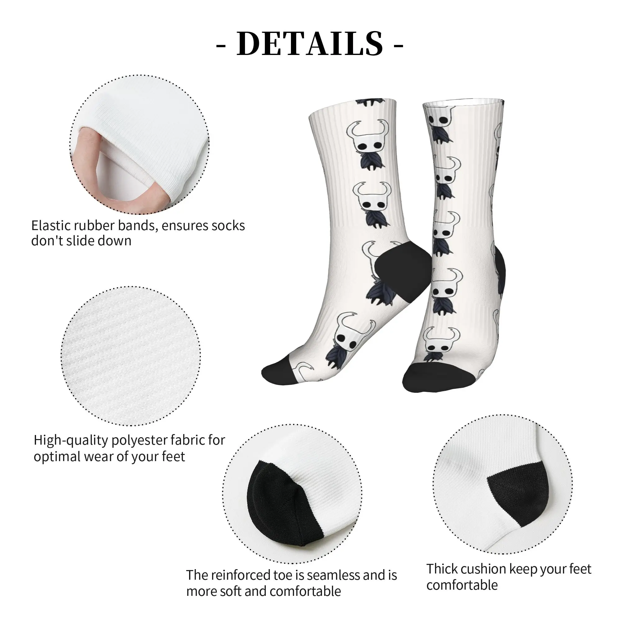Hollow Knight GameThe Knight Socks Autumn  Stockings Funny Men's Quality Socks Graphic Running Sports Non-Slip Socks